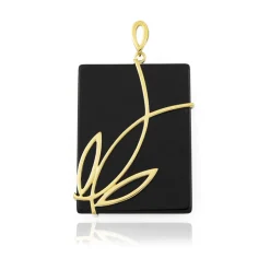 Schwarzer Onyx-Silberanhänger