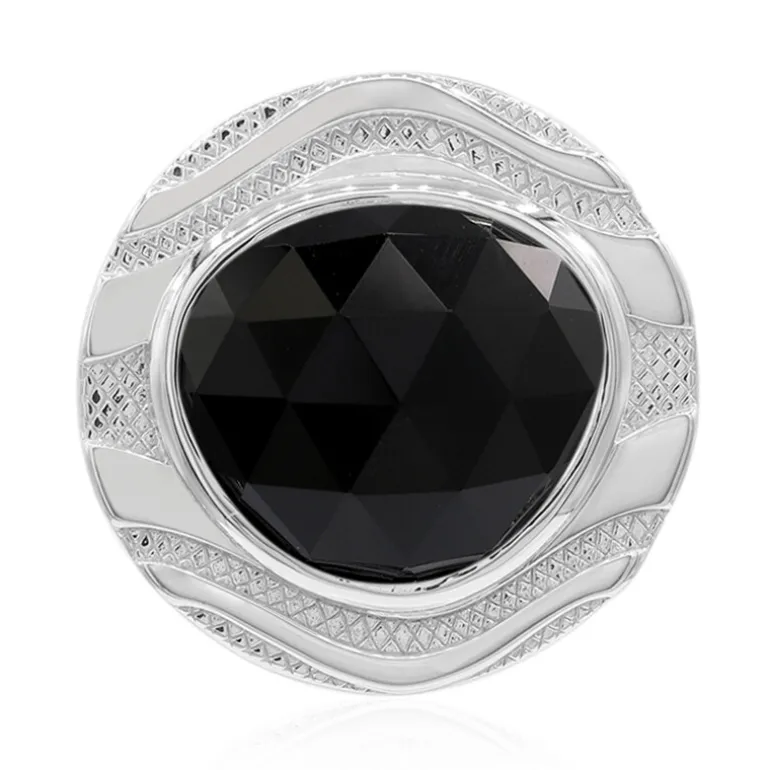 Schwarzer Onyx-Silberanhänger