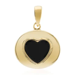 Schwarzer Onyx-Silberanhänger