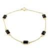 Schwarzer Onyx-Silberarmband