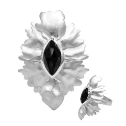 Schwarzer Onyx-Silberring