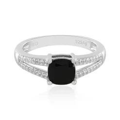 Schwarzer Onyx-Silberring