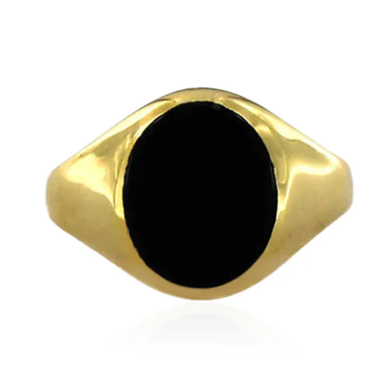Schwarzer Onyx-Silberring