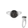 Schwarzer Rutilquarz-Silberring