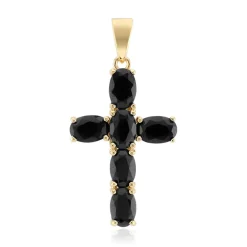 Schwarzer Saphir-Silberanhänger