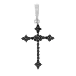 Schwarzer Spinell-Silberanhänger