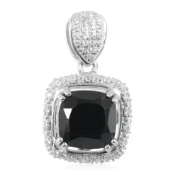 Schwarzer Spinell-Silberanhänger