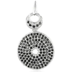 Schwarzer Spinell-Silberanhänger