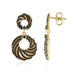 Schwarzer Spinell-Silberohrringe