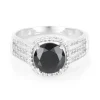 Schwarzer Spinell-Silberring