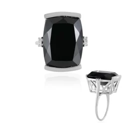 Schwarzer Spinell-Silberring
