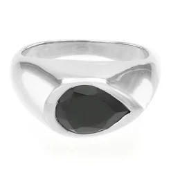 Schwarzer Spinell-Silberring