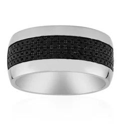 Schwarzer Spinell-Silberring