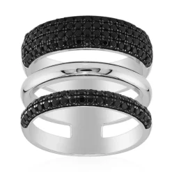 Schwarzer Spinell-Silberring