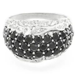 Schwarzer Spinell-Silberring