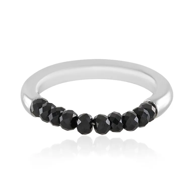 Schwarzer Spinell-Silberring