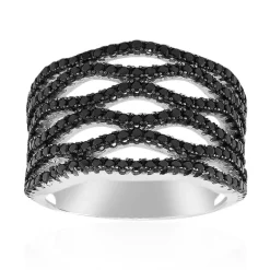 Schwarzer Spinell-Silberring