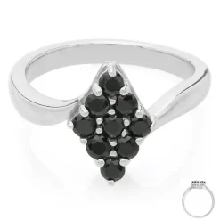 Schwarzer Spinell-Silberring