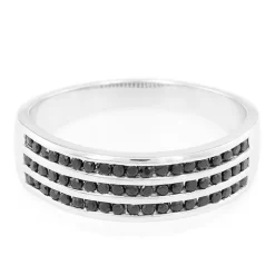 Schwarzer Spinell-Silberring