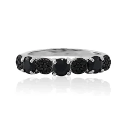 Schwarzer Spinell-Silberring