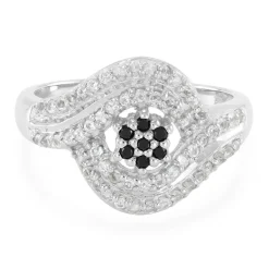 Schwarzer Spinell-Silberring