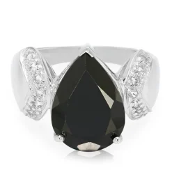 Schwarzer Spinell-Silberring