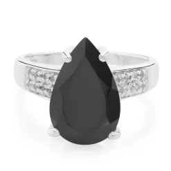 Schwarzer Spinell-Silberring