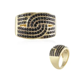 Schwarzer Spinell-Silberring