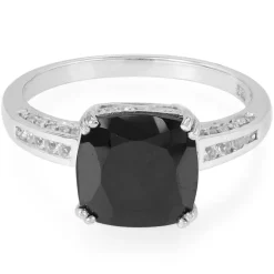 Schwarzer Spinell-Silberring