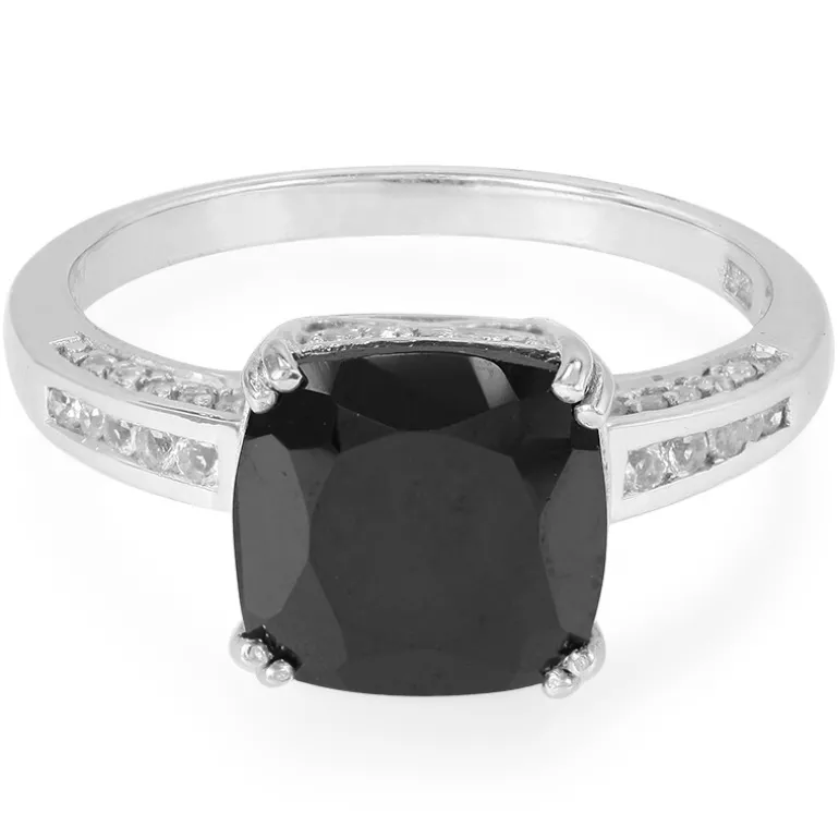 Schwarzer Spinell-Silberring