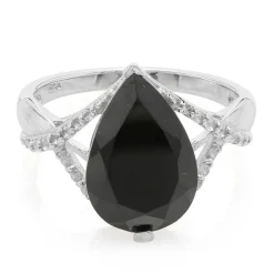 Schwarzer Spinell-Silberring