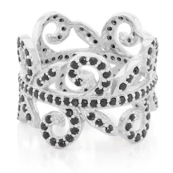 Schwarzer Spinell-Silberring