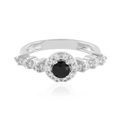 Schwarzer Spinell-Silberring