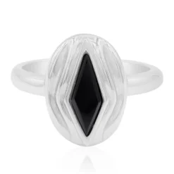 Schwarzer Spinell-Silberring