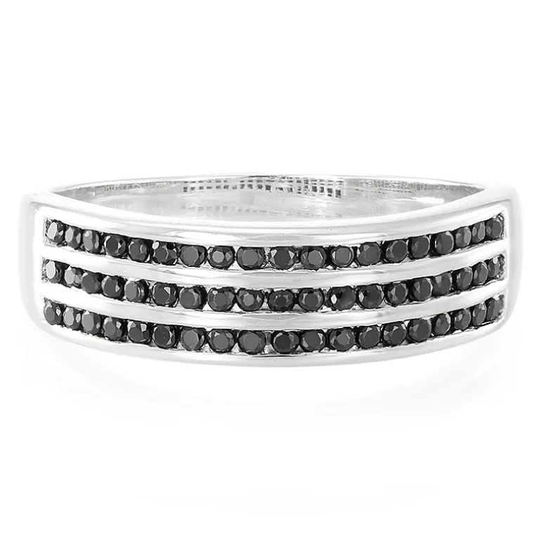 Schwarzer Spinell-Silberring