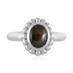 Schwarzer Stern-Saphir-Silberring