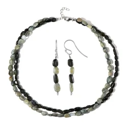 Schwarzer Turmalin-Silberset