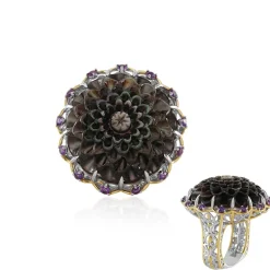 Schwarzes Perlmutt-Silberring (Gems en Vogue)