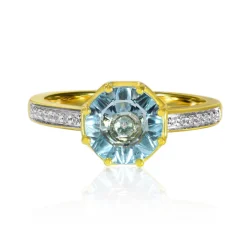 Schweizblauer Topas-Goldring (Glenn Lehrer)