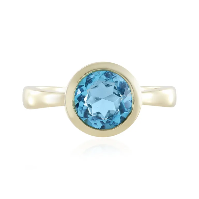 Schweizblauer Topas-Goldring (de Melo)