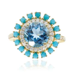 Schweizblauer Topas-Goldring (CIRARI)