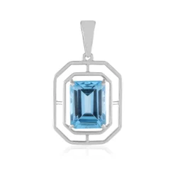 Schweizblauer Topas-Platinanhänger