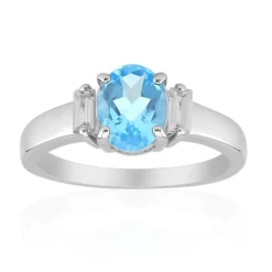 Schweizblauer Topas-Silberring