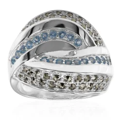 Schweizblauer Topas-Silberring (Annette classic)