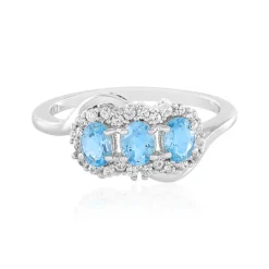 Schweizblauer Topas-Silberring