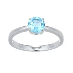 Schweizblauer Topas-Silberring