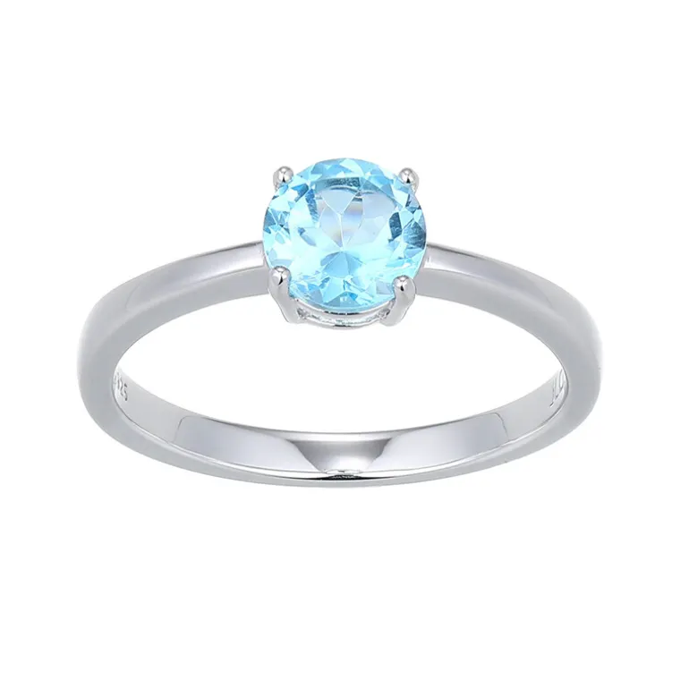 Schweizblauer Topas-Silberring