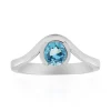 Schweizblauer Topas-Silberring
