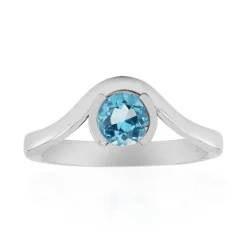 Schweizblauer Topas-Silberring