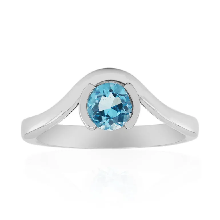 Schweizblauer Topas-Silberring